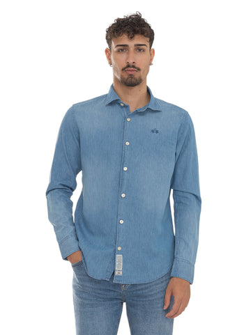 La Martina Men's Medium Denim Jeans Shirt