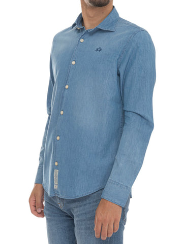 La Martina Men's Medium Denim Jeans Shirt