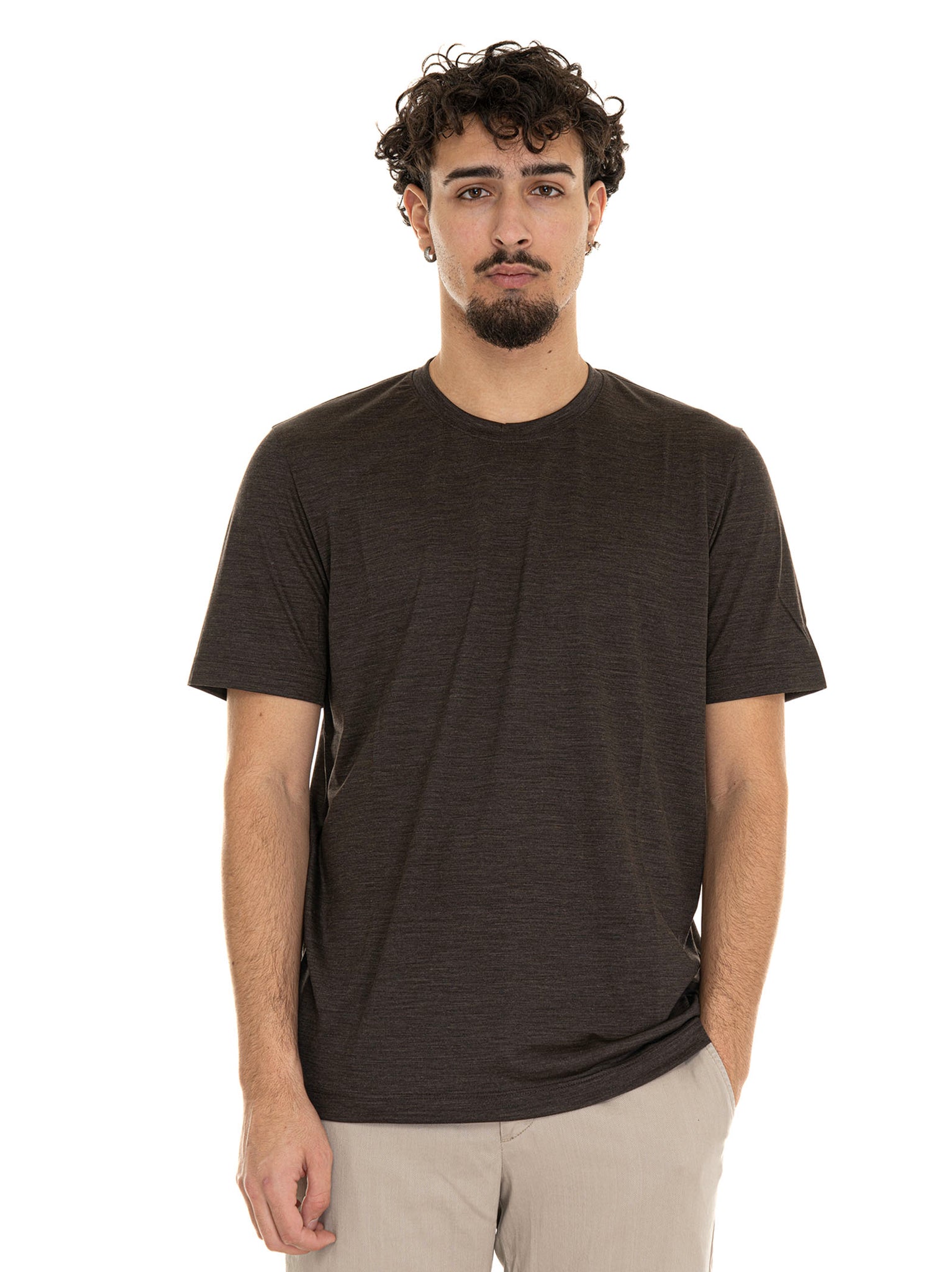 T-shirt girocollo JAMES Marrone Marco Pescarolo Uomo