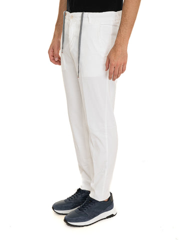 Pantalone modello jogger MANU Bianco Marco Pescarolo Uomo