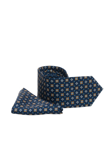 Cravatta in seta Blu-giallo Napoleone Barba Uomo