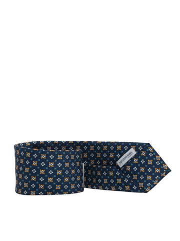Cravatta in seta Blu-giallo Napoleone Barba Uomo