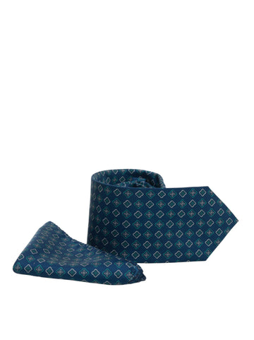 Cravatta in seta Blu-verde Napoleone Barba Uomo