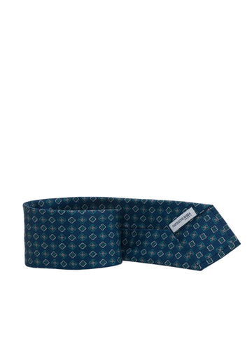 Cravatta in seta Blu-verde Napoleone Barba Uomo