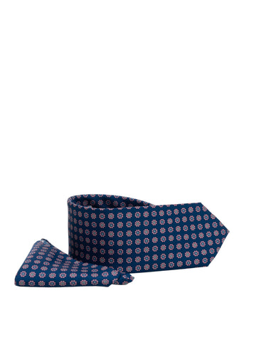 Cravatta in seta Blu-rosa Napoleone Barba Uomo