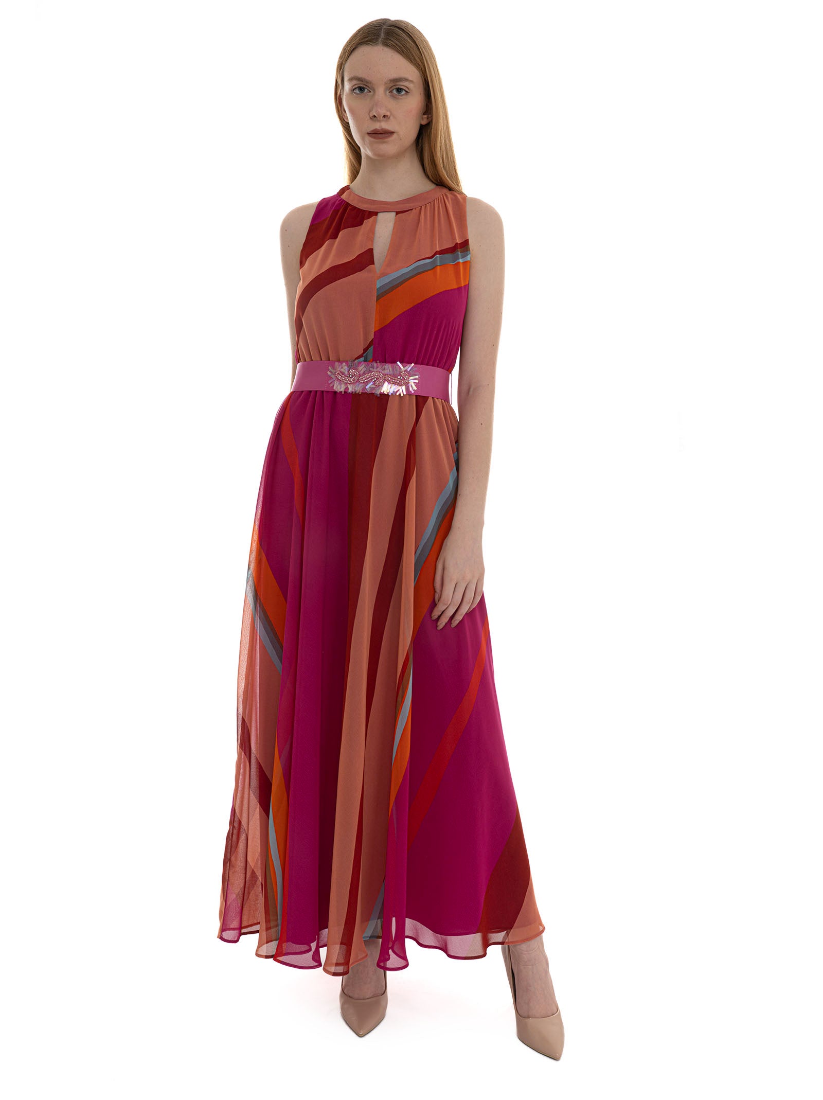 Abito lungo Nover Multicolor Pennyblack Donna - Scaglione Ischia Abito lungo Nover Multicolor Pennyblack Donna - Scaglione Ischia