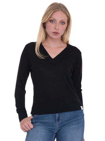 Pullover collo a V Janvi Nero Peuterey Donna