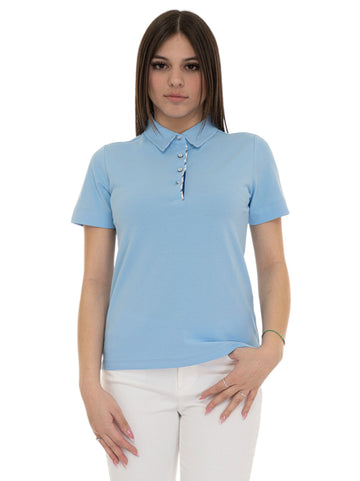 Polo mezza manica Azzurro Quality First Donna