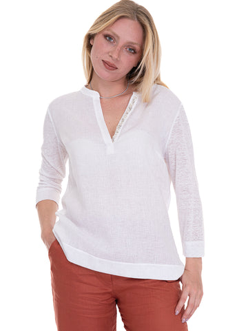 Casacca in lino Bianco Quality First Donna