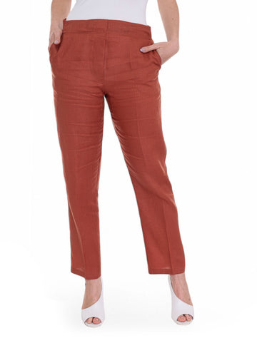 Pantalone a sigaretta Ruggine Quality First Donna