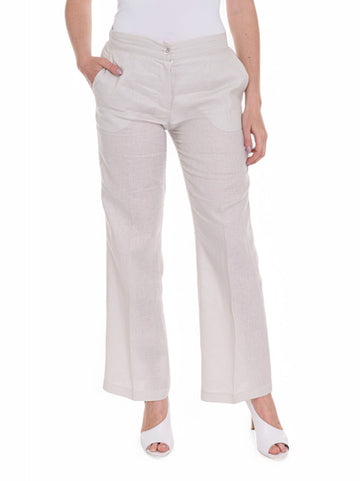 Pantalone a sigaretta Beige Quality First Donna