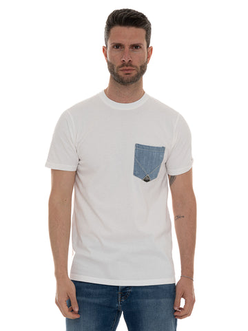 T-shirt Bianco-denim Roy Rogers Uomo