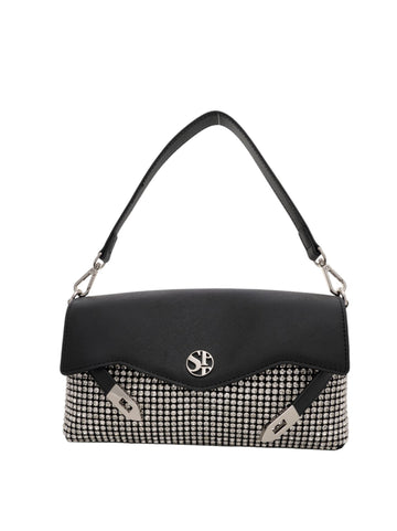 Borsa piccola  QUINY-TWINKLE- Nero Secret PonPon Donna