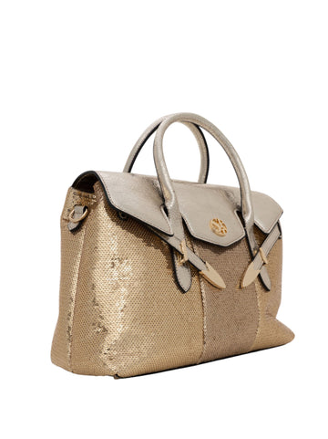 Borsa a mano YALIS-SPARKLINK-MEDIUM Oro Secret PonPon Donna