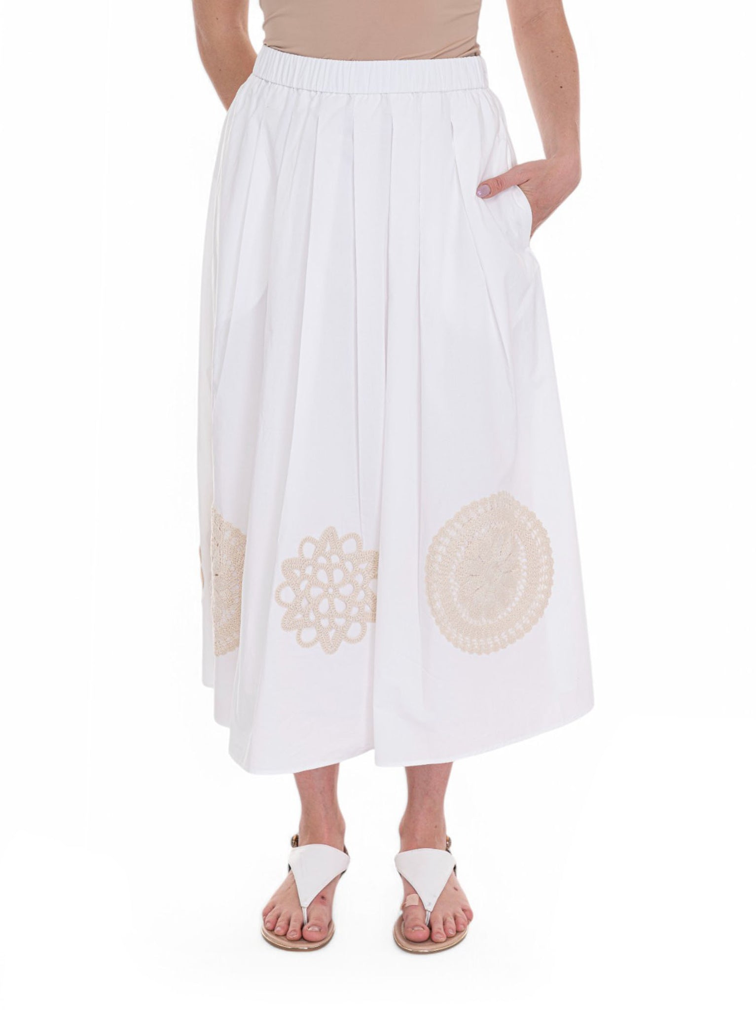 Gonna a ruota Orme Bianco-beige Weekend Max Mara Donna