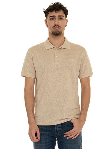 Polo mezza manica Beige Woolrich Uomo
