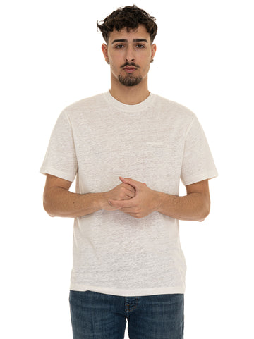 T-shirt girocollo Bianco Woolrich Uomo