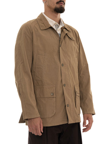 Giaccone in tessuto Husby Beige Barbour Uomo