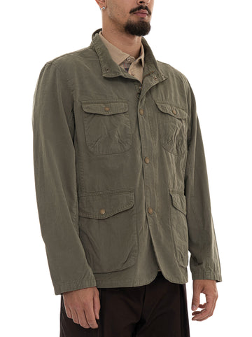 Giaccone in tessuto Hogston Verde Barbour Uomo