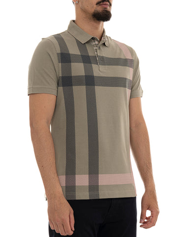 Polo in cotone piquet Verde Barbour Uomo