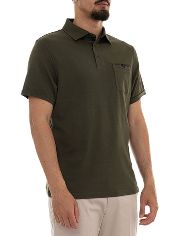 Polo in jersey Verde Barbour Uomo