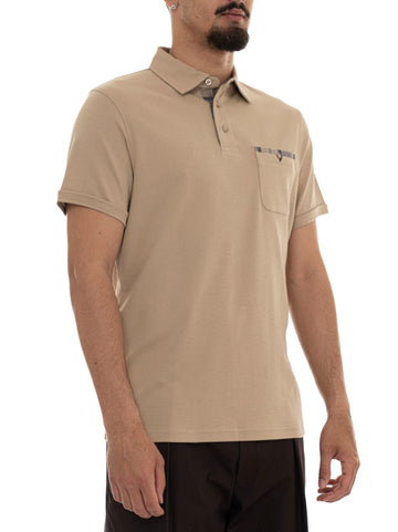 Polo in jersey Beige Barbour Uomo