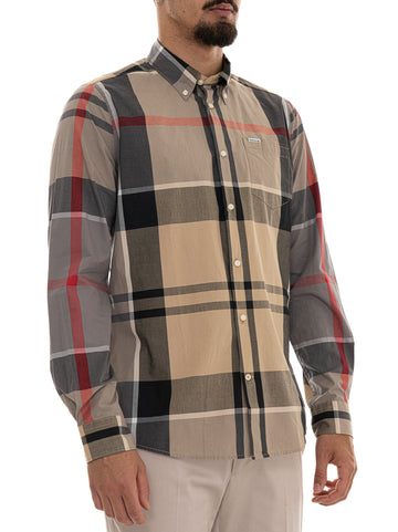 Camicia manica lunga Grigio-beige Barbour Uomo