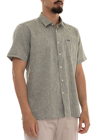 Camicia in lino Verde Barbour Uomo