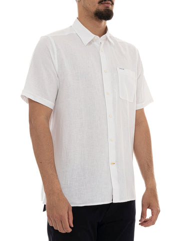 Camicia in lino Bianco Barbour Uomo