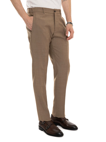 Pantalone classico MORELLO-ELAX Marroncino Berwich Uomo