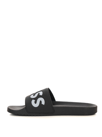 Two-tone strap slides Aryeh-slid-npvlg Black BOSS Men