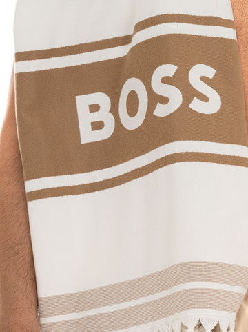 Telo mare BEACH-TOWEL Beige BOSS Uomo
