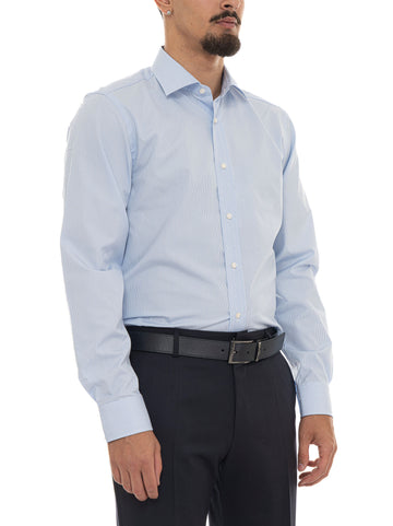 Camicia classica da uomo H-DAVID-SPREAD-DB Celeste BOSS Uomo