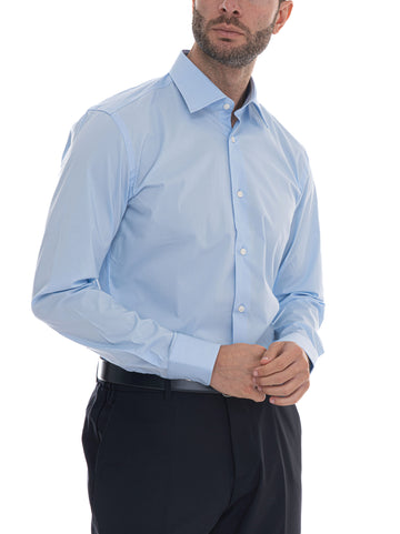 Camicia classica da uomo H-HANK-KENT Celeste BOSS Uomo