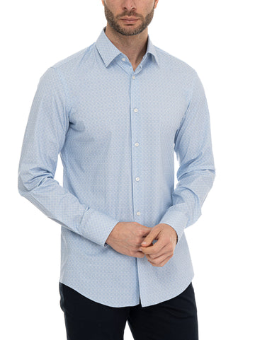 Camicia casual H-HANK Celeste BOSS Uomo