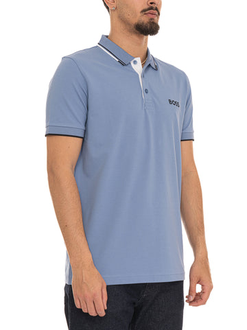 Polo in cotone piquet Azzurro BOSS Uomo