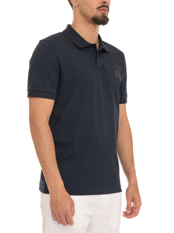 Pique cotton polo shirt Blue BOSS Men's