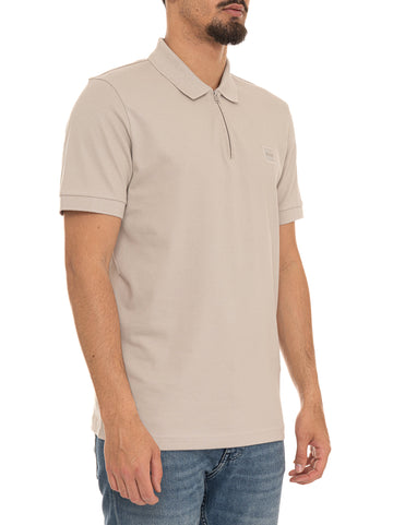Polo in cotone piquet Grigio chiaro BOSS Uomo