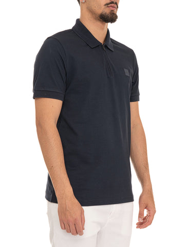 Polo in cotone piquet Blu BOSS Uomo