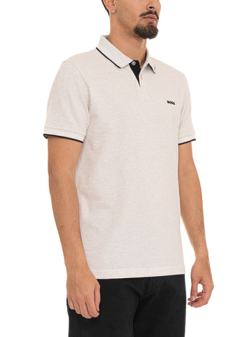 Polo in cotone piquet Grigio chiaro BOSS Uomo