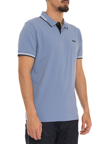 Polo in cotone piquet Azzurro BOSS Uomo