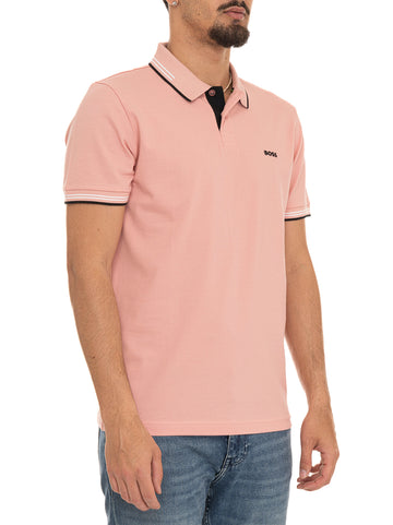 Polo in cotone piquet Rosa BOSS Uomo