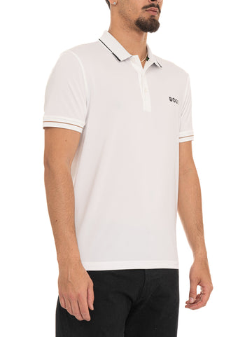 Men's BOSS White Jersey Polo Shirt