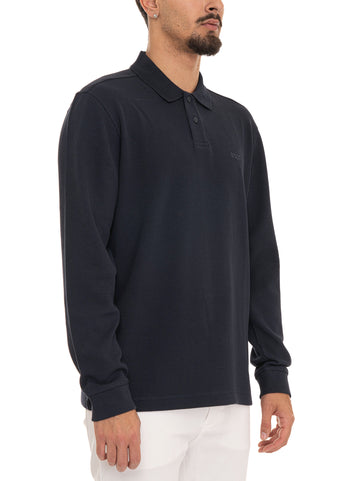 PETEMPESTOLONG Long-Sleeve Polo Blue BOSS Menswear