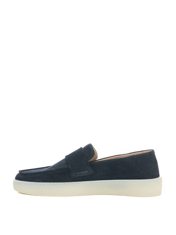 Mocassino in camoscio  RANDAL-LOAF Blu BOSS Uomo