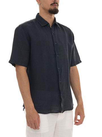 Camicia in lino RASH Blu BOSS Uomo