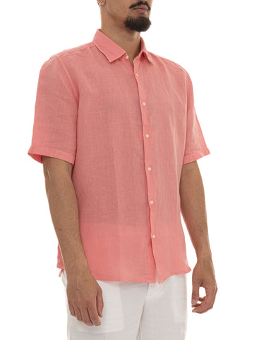 Camicia in lino RASH Corallo BOSS Uomo