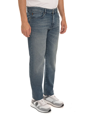 Men's BOSS RE-MAINE Medium Denim Five-Pocket Jeans