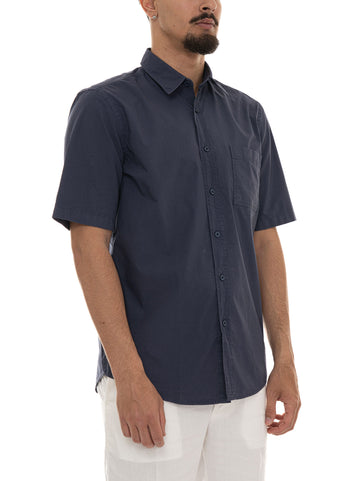 Camicia cotone manica corta RELEGANT-6-short-m Blu BOSS Uomo