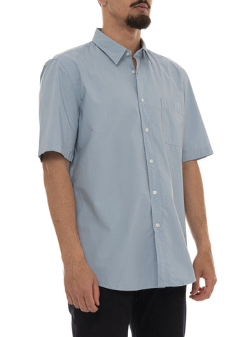 Camicia cotone manica corta RELEGANT-6-short-m Celeste BOSS Uomo